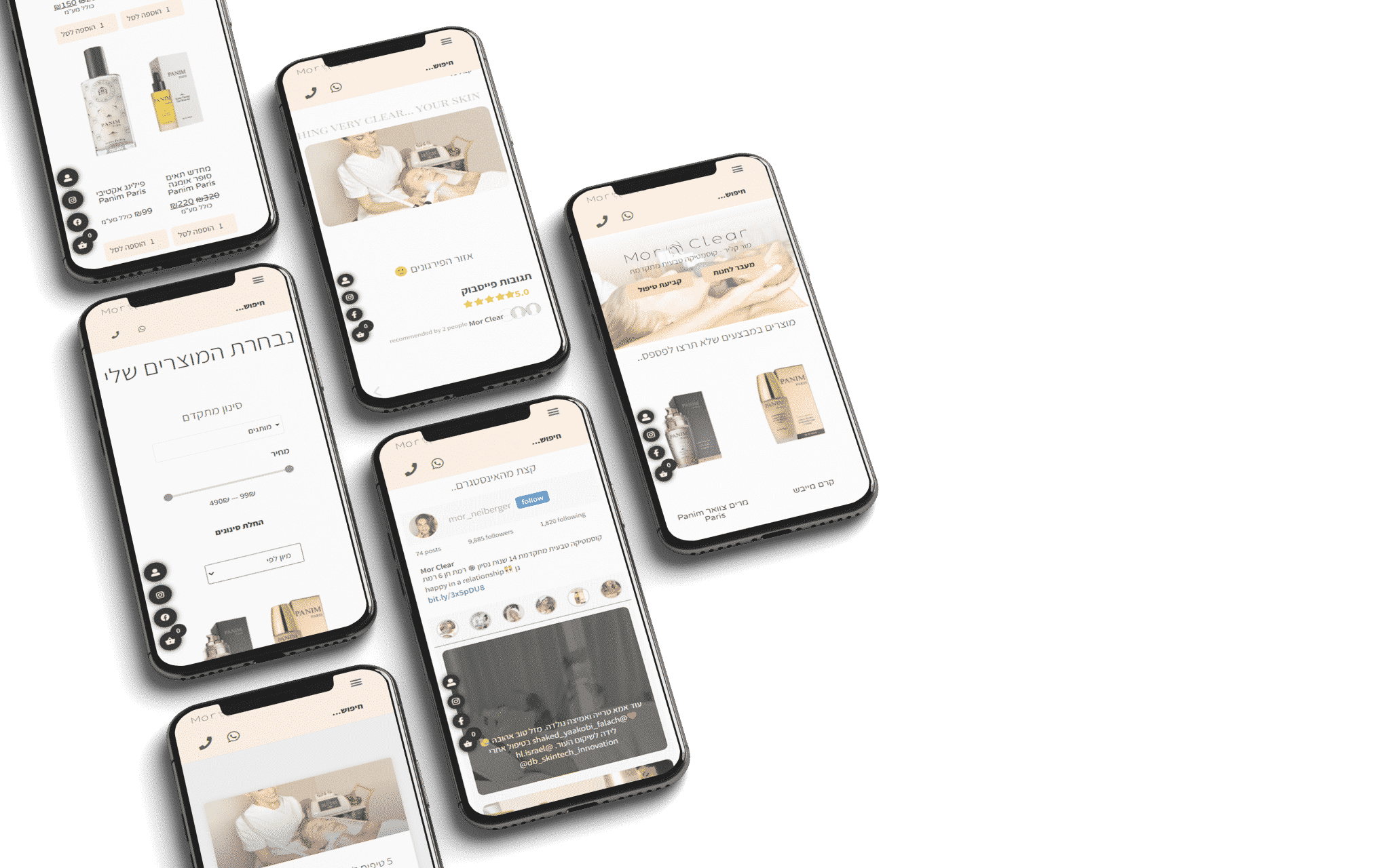 מור קליר - קליניקה לקוסמטיקה טבעית - תצוגת מובייל